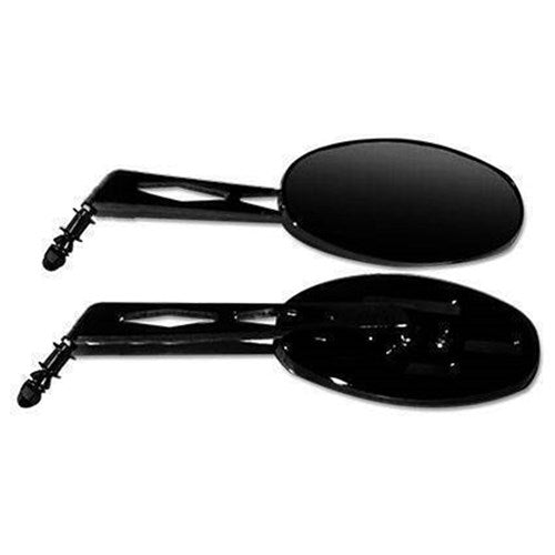 SCORPION MIRROR OVAL BILLET STYLE METRIC  LONG L/H BLACK