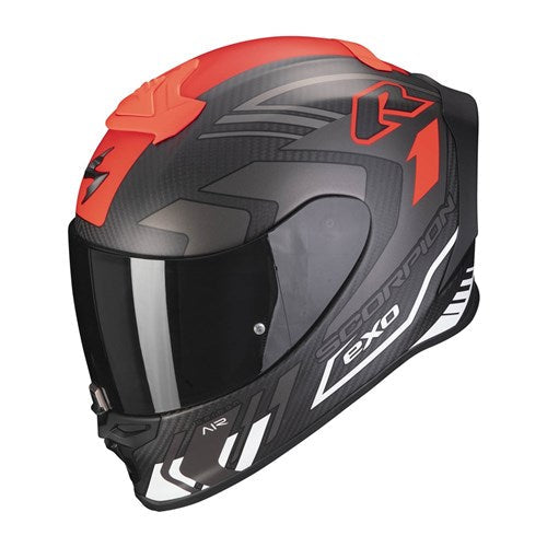 SCORPION EXO EXO-R1 EVO CARBON AIR SUPRA - MATTE BLK/SIL/WHT (LG)