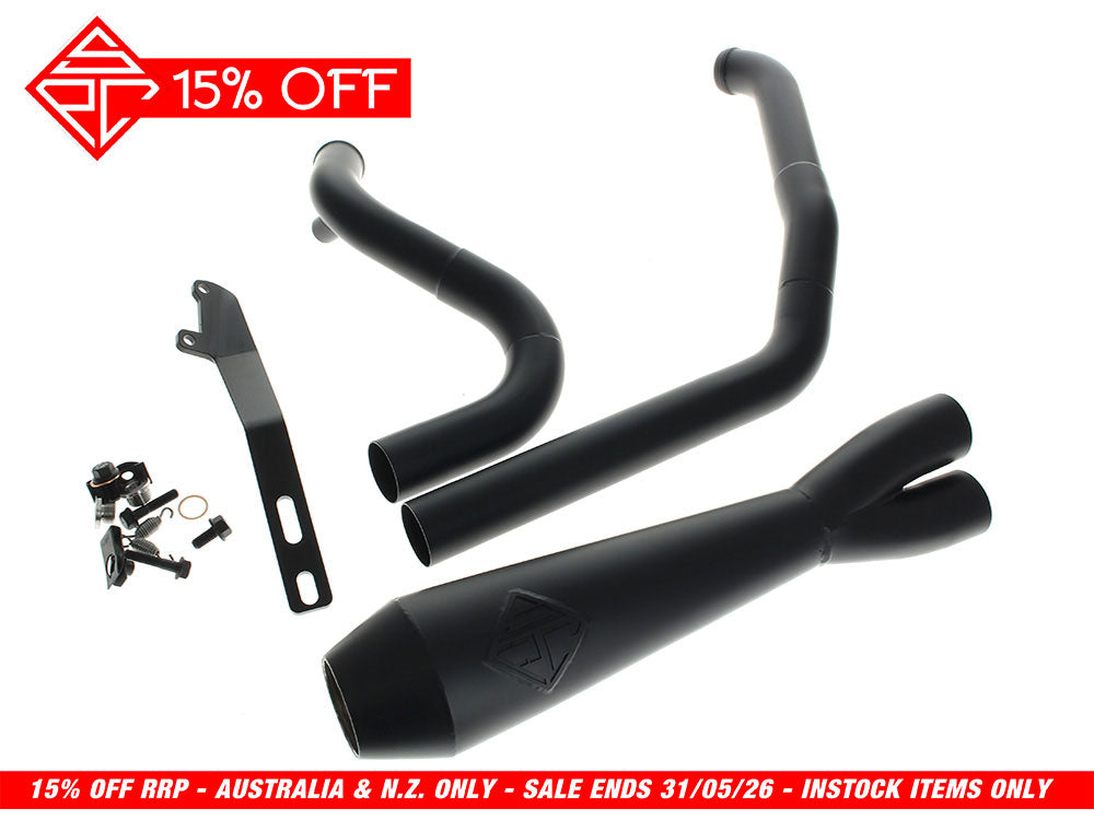 2-into-1 LaneSplitter Exhaust - Black. Fits Touring 2017up. - SP Concepts Exhaust