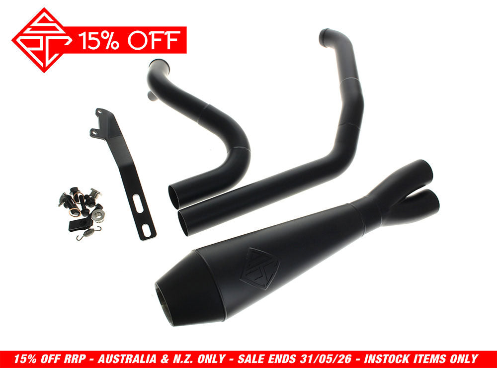 2-into-1 4.5in. Big Bore Exhaust - Black. Fits Touring 2017up. - SP Concepts Exhaust