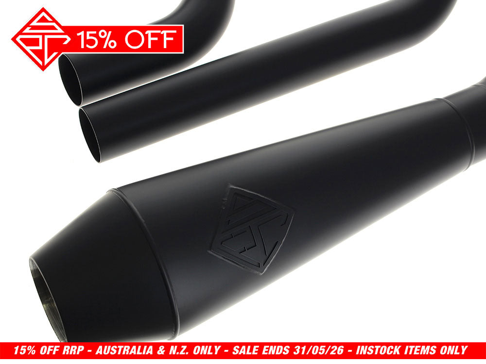 2-into-1 4.5in. Big Bore Exhaust - Black. Fits Touring 2017up. - SP Concepts Exhaust
