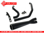 2-into-1 Cutback Exhaust - Black with Black End Cap. Fits Dyna 2006-2017 - SP Concepts Exhaust