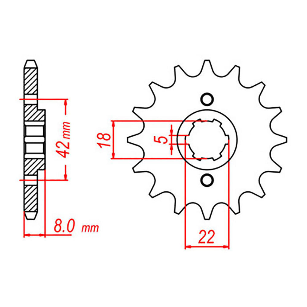 MTX 431 Steel Front Sprocket #520 (15T) (10-30X-15)