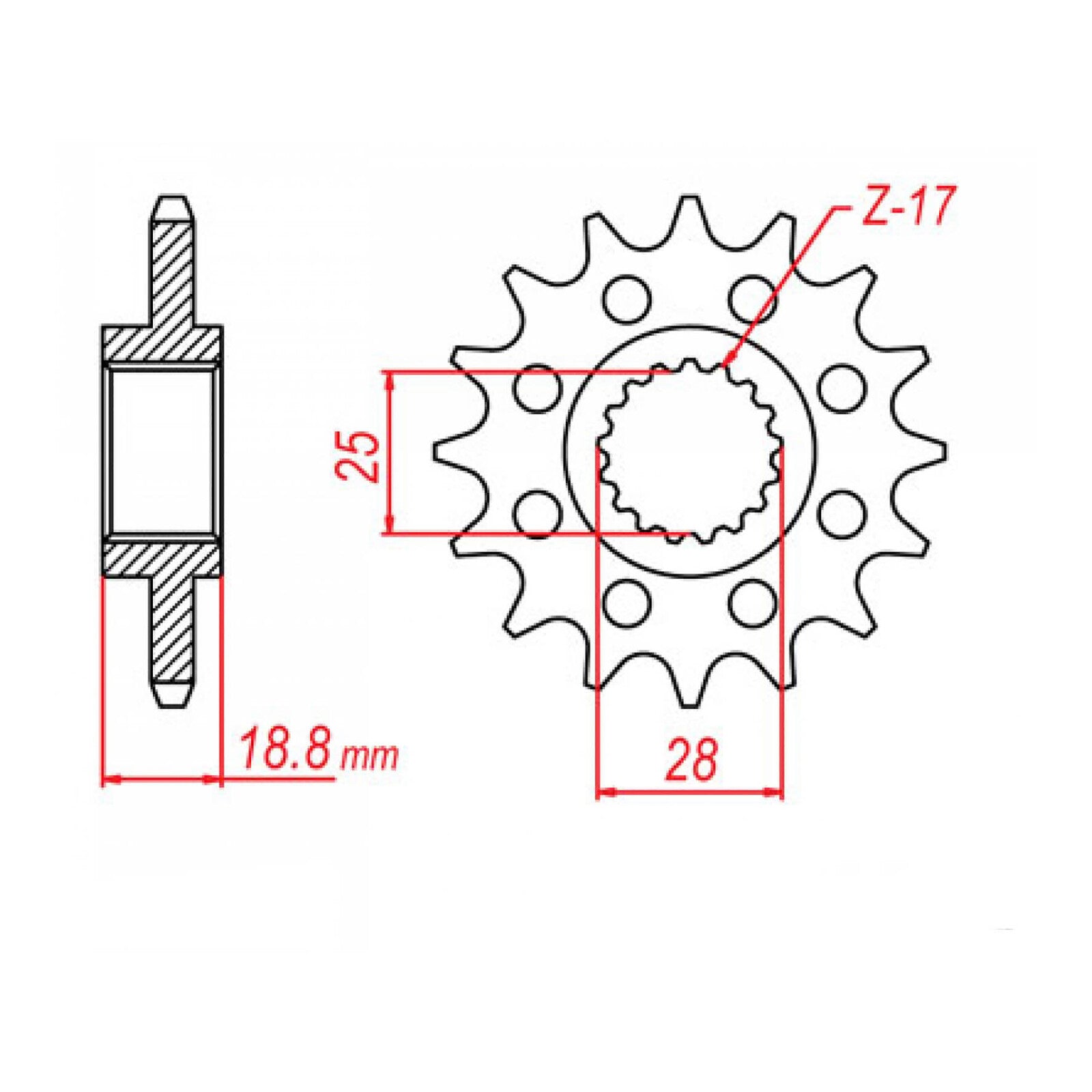MTX 405 Steel Front Sprocket #525 (20T) (10-BM5-20)