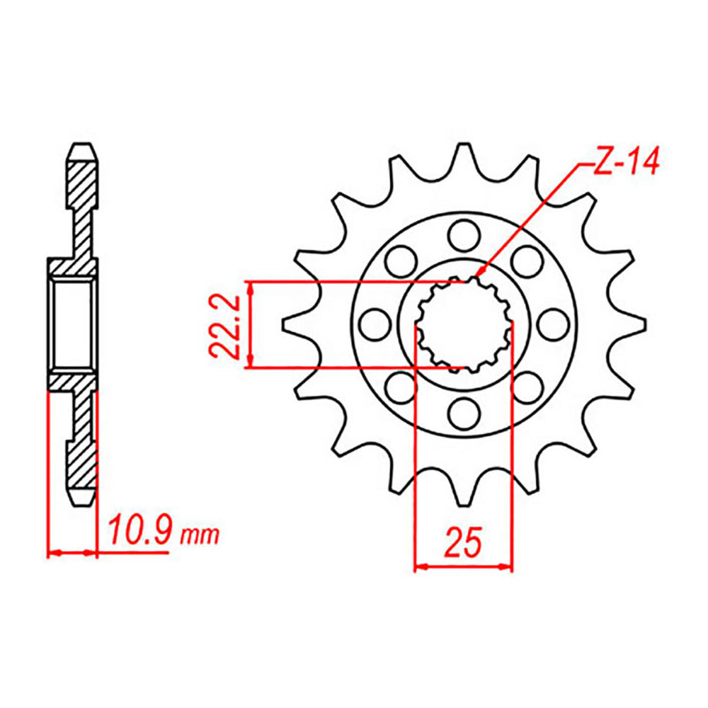 MTX 707 Steel Front Sprocket #520 (14T) (10-707-14)