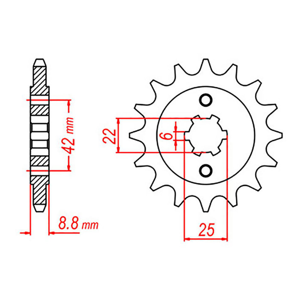 MTX 276 Steel Front Sprocket #520 (15T) (10-443-15)