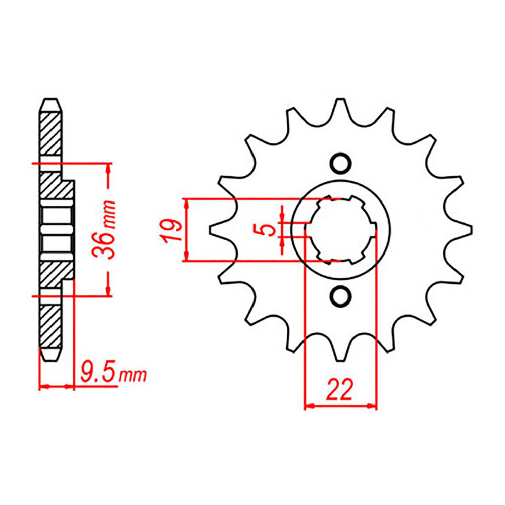 MTX 337 Steel Front Sprocket #520 (15T) (10-KA4-15)