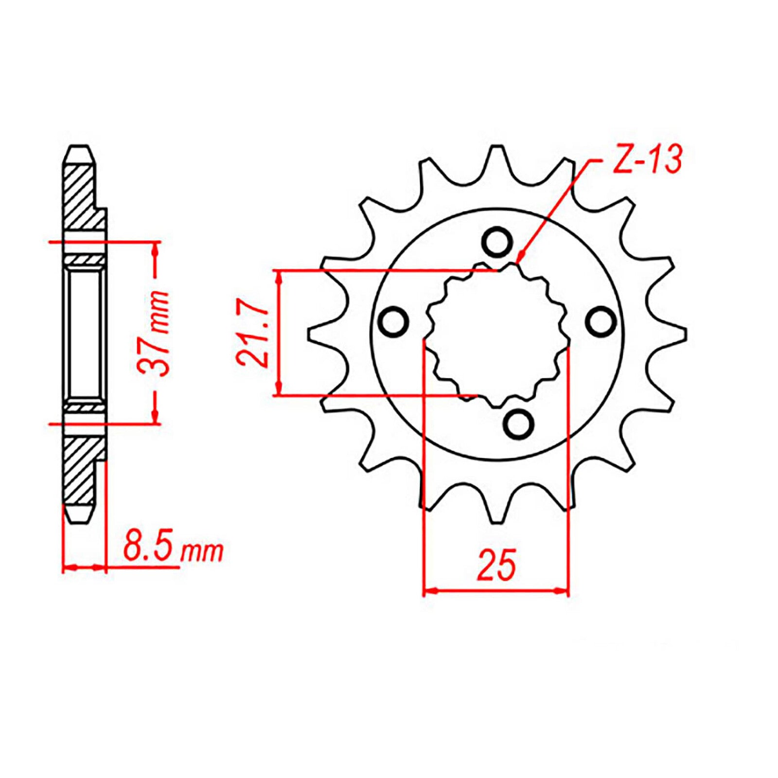MTX 1309 Steel Front Sprocket #520 (17T) (10-103-17)