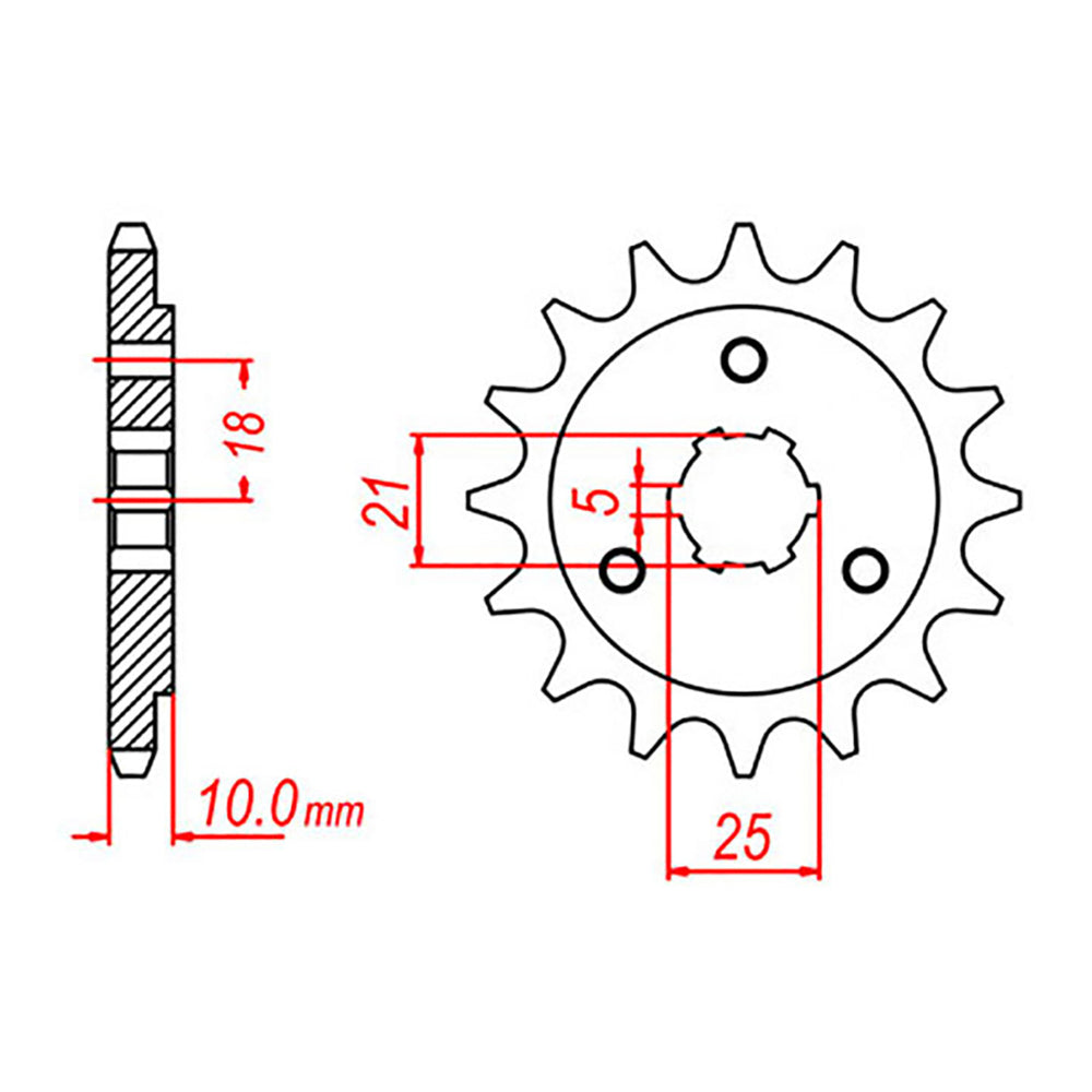 MTX 438 Steel Front Sprocket #520 (15T) (10-44B-15)