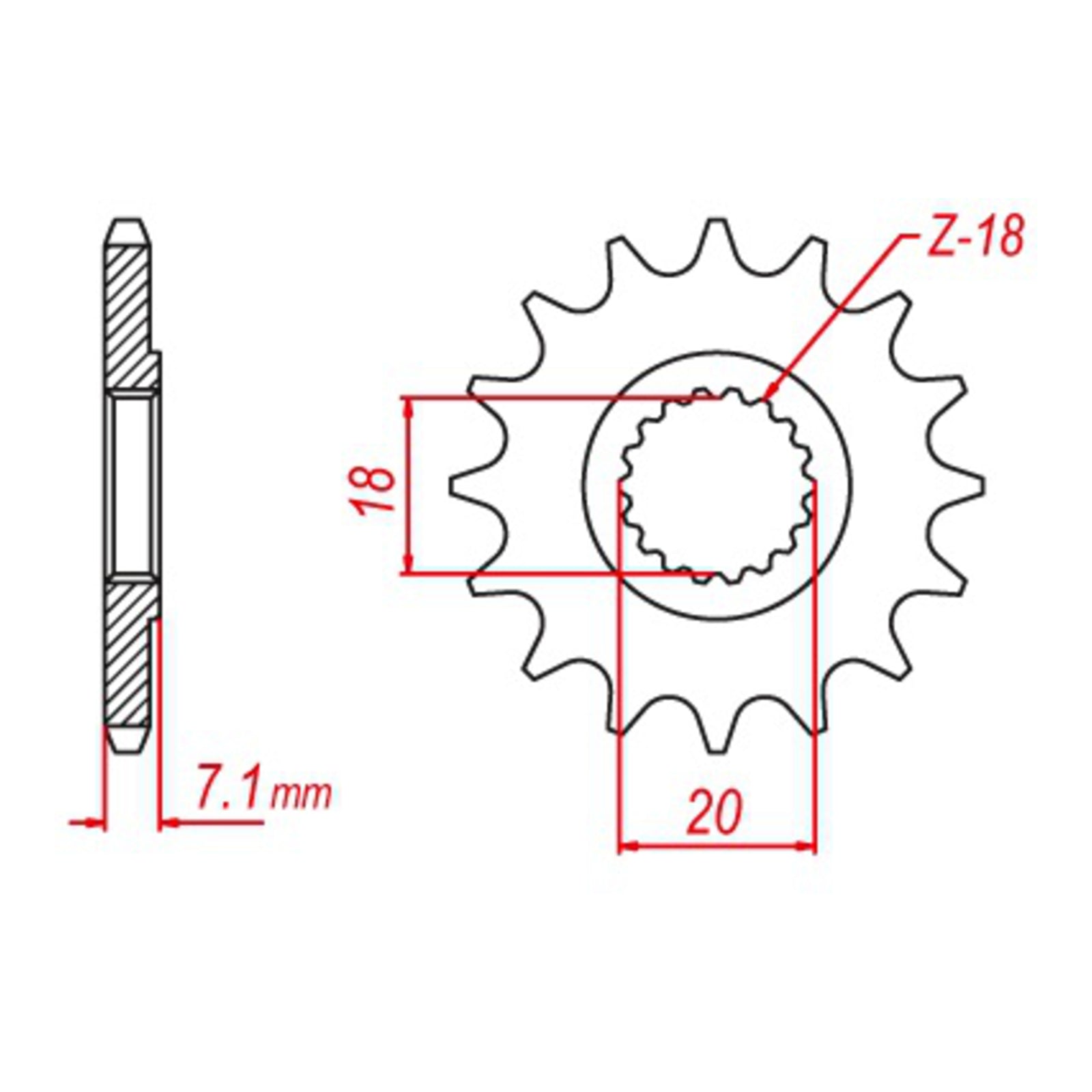 MTX 427 Hornet Lightweight Steel Front Sprocket #520 (13T) (10B-141-13)