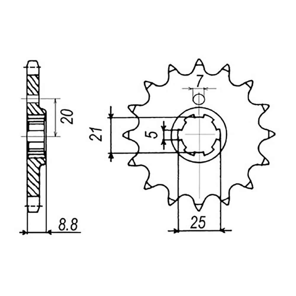 MTX 507 Steel Front Sprocket #520 (15T) (10-HQ3-15)