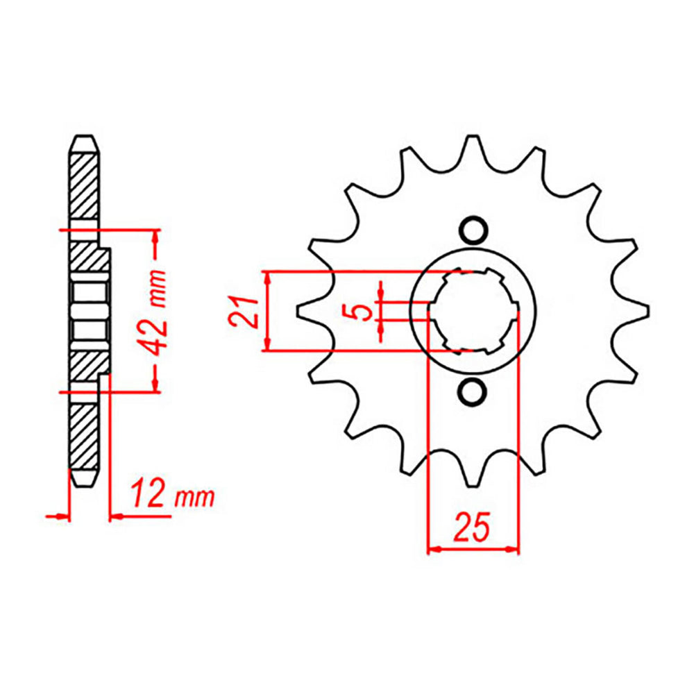 MTX 571 Steel Front Sprocket #530 (16T) (10-17A-16)