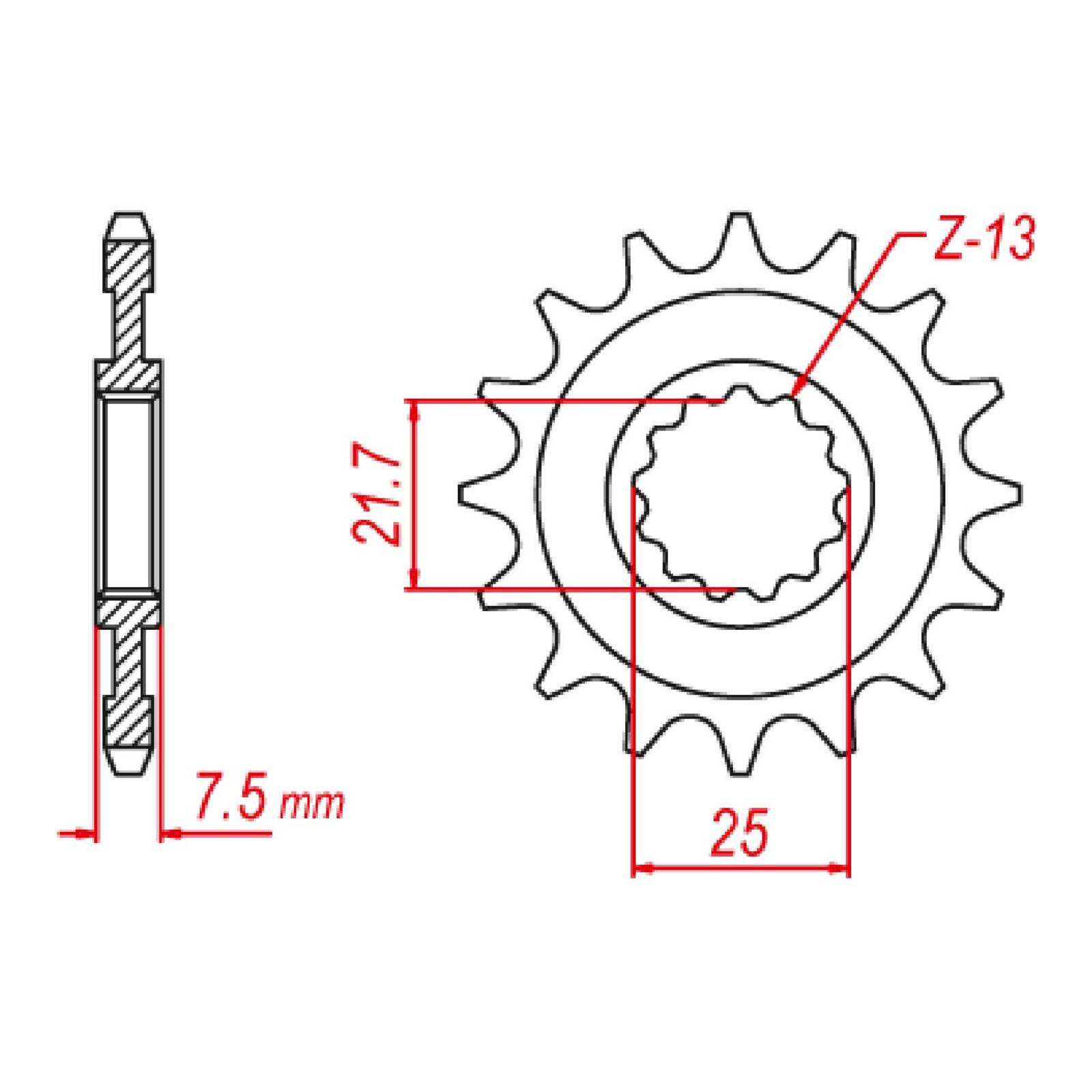 MTX 1536 Steel Front Sprocket #520 (15T) (10-536-15)