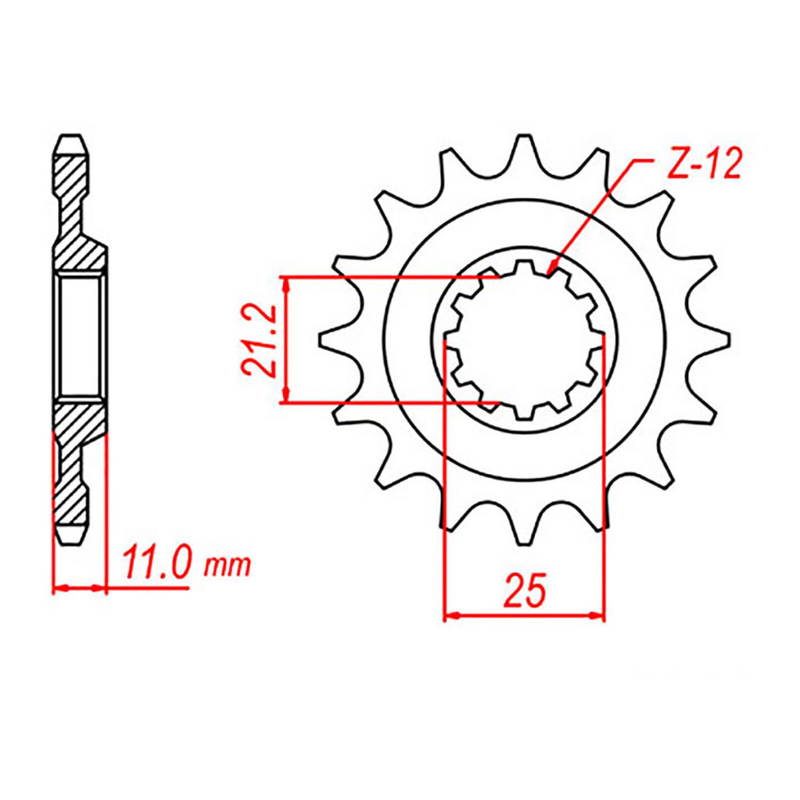 MTX 824 Steel Front Sprocket - 520 Series