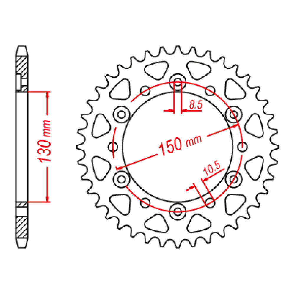 MTX 245/3 Steel Rear Sprocket - 520 Series
