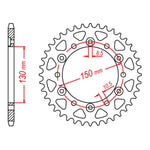 MTX 245/3 Steel Rear Sprocket - 520 Series