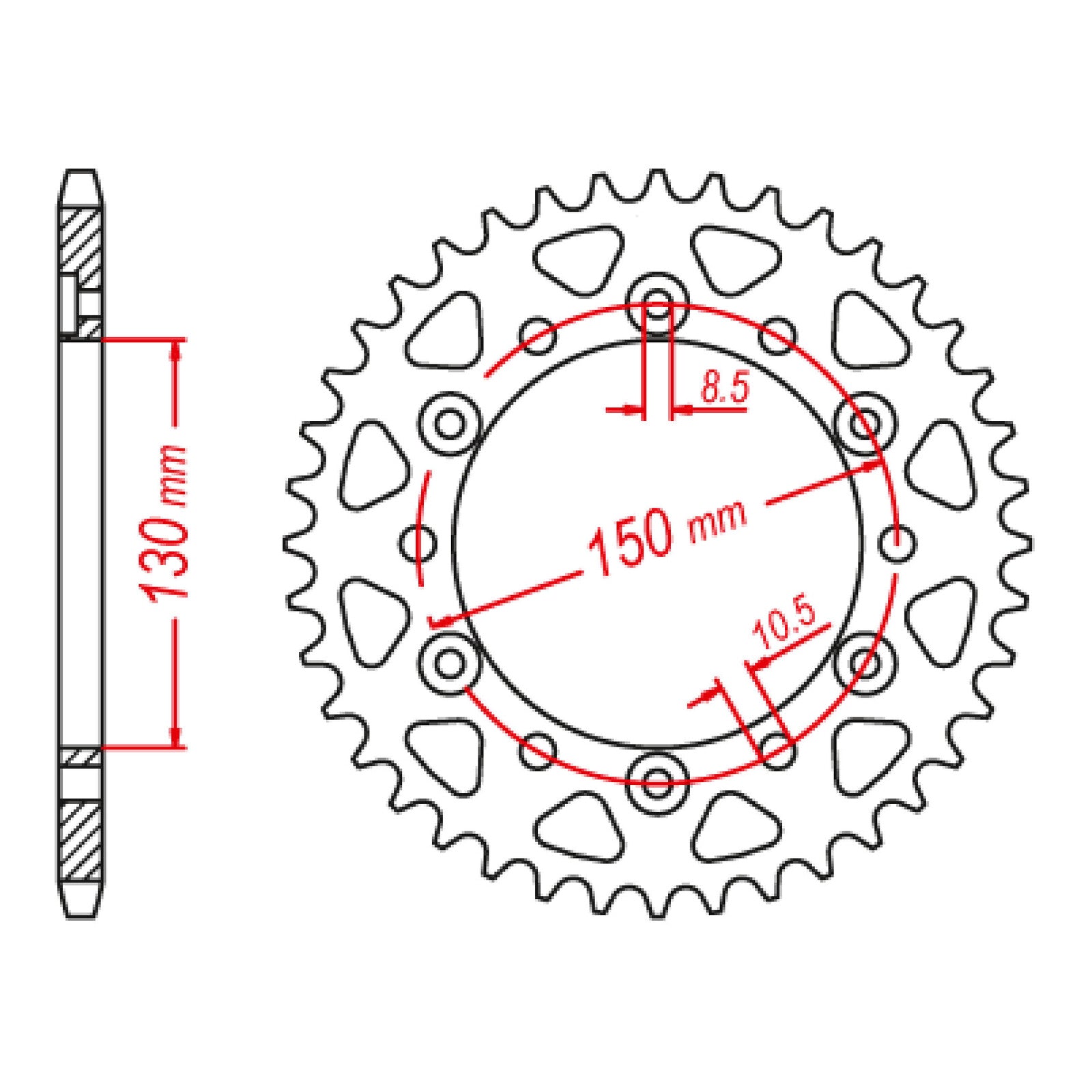 MTX 245/3 Steel Rear Sprocket - 520 Series