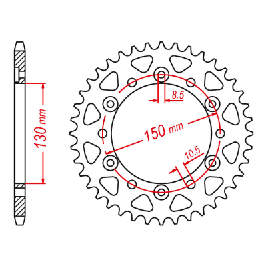 MTX 245/3 Steel Rear Sprocket - 520 Series