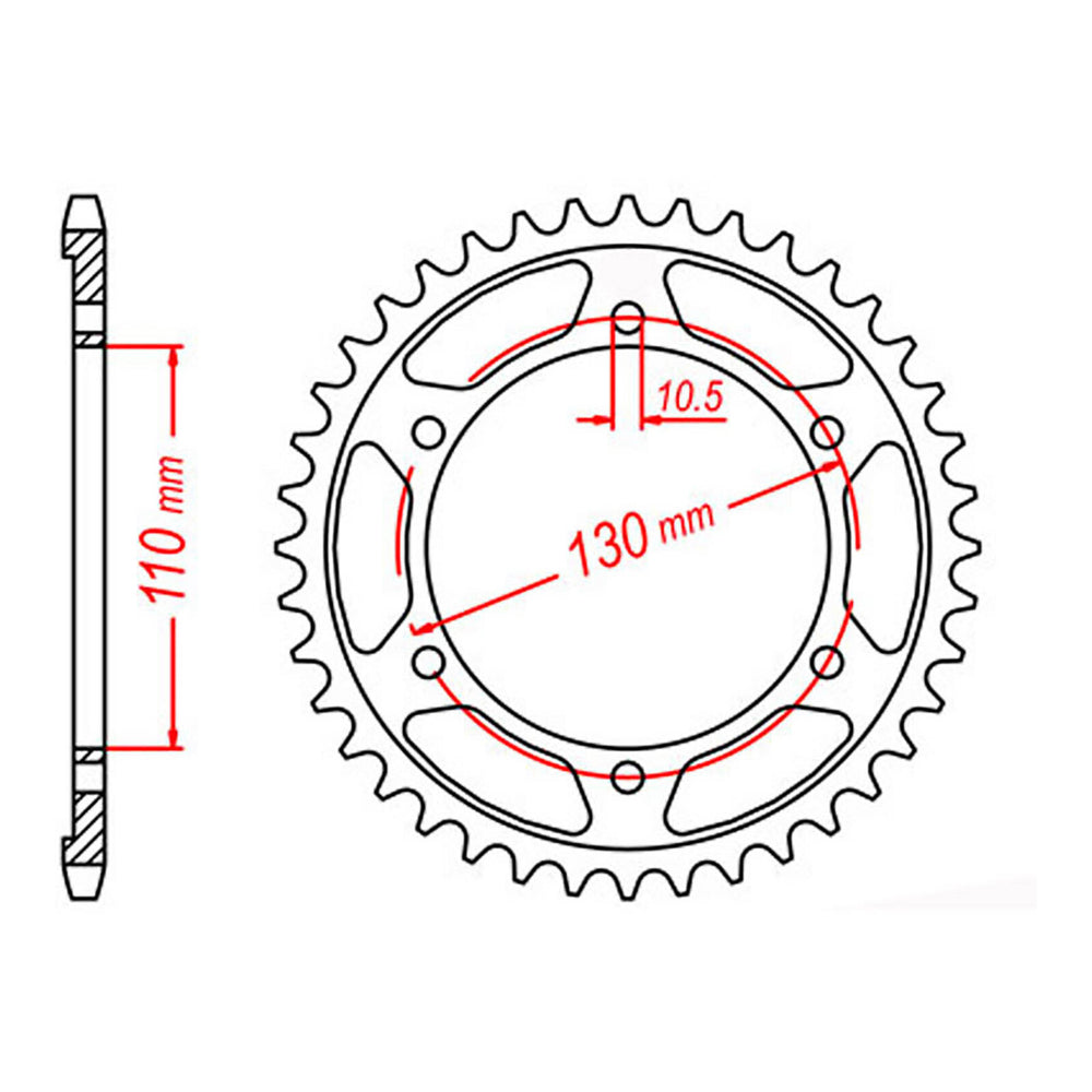 MTX 479 Steel Rear Sprocket #530 (48T) (11-198-48)