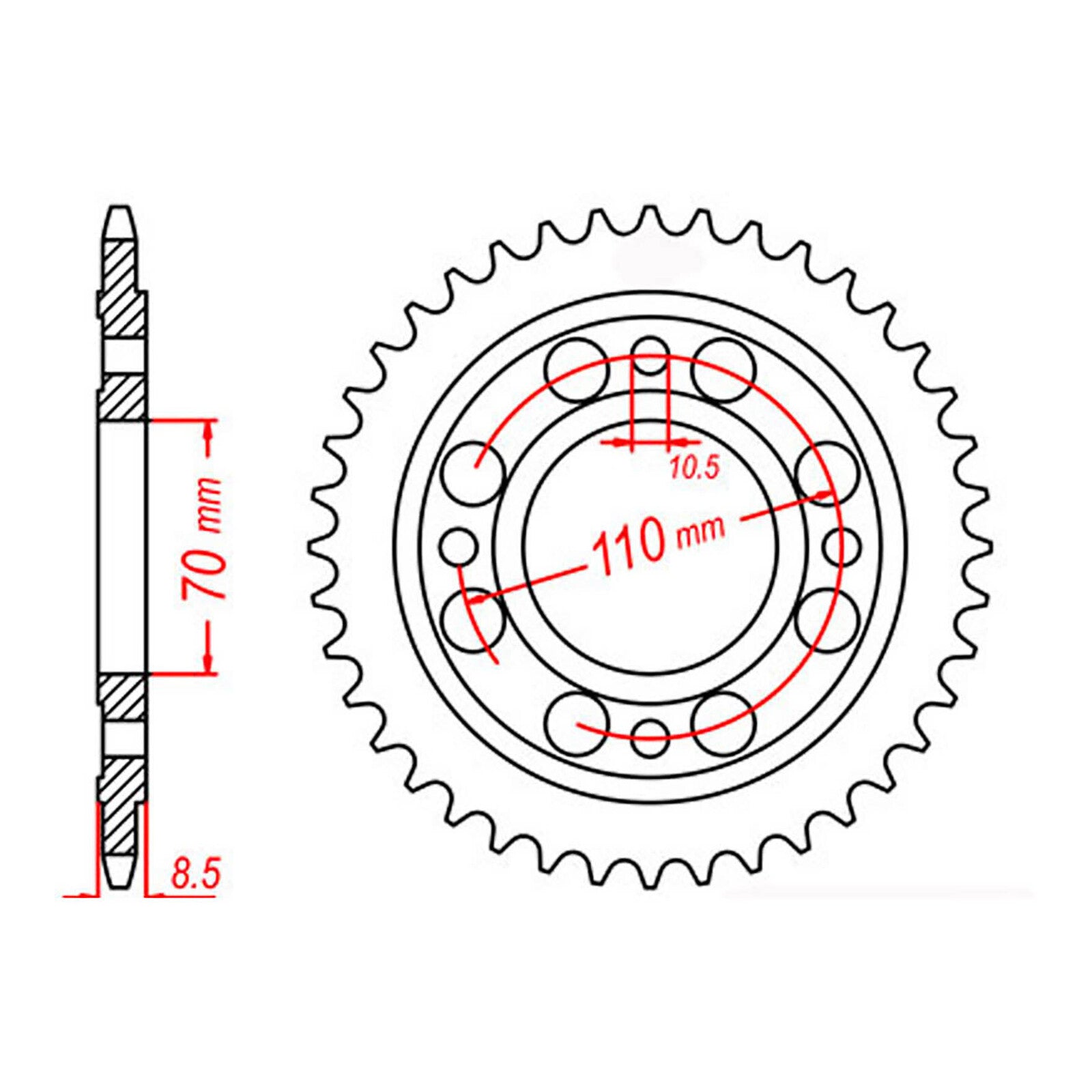 MTX 247 Steel Rear Sprocket #520 (41T) (11-443-41)