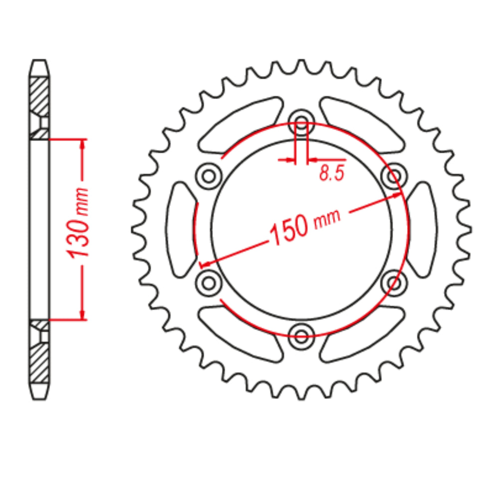 MTX 251 Hornet Lightweight Steel Rear Sprocket - 520 Series