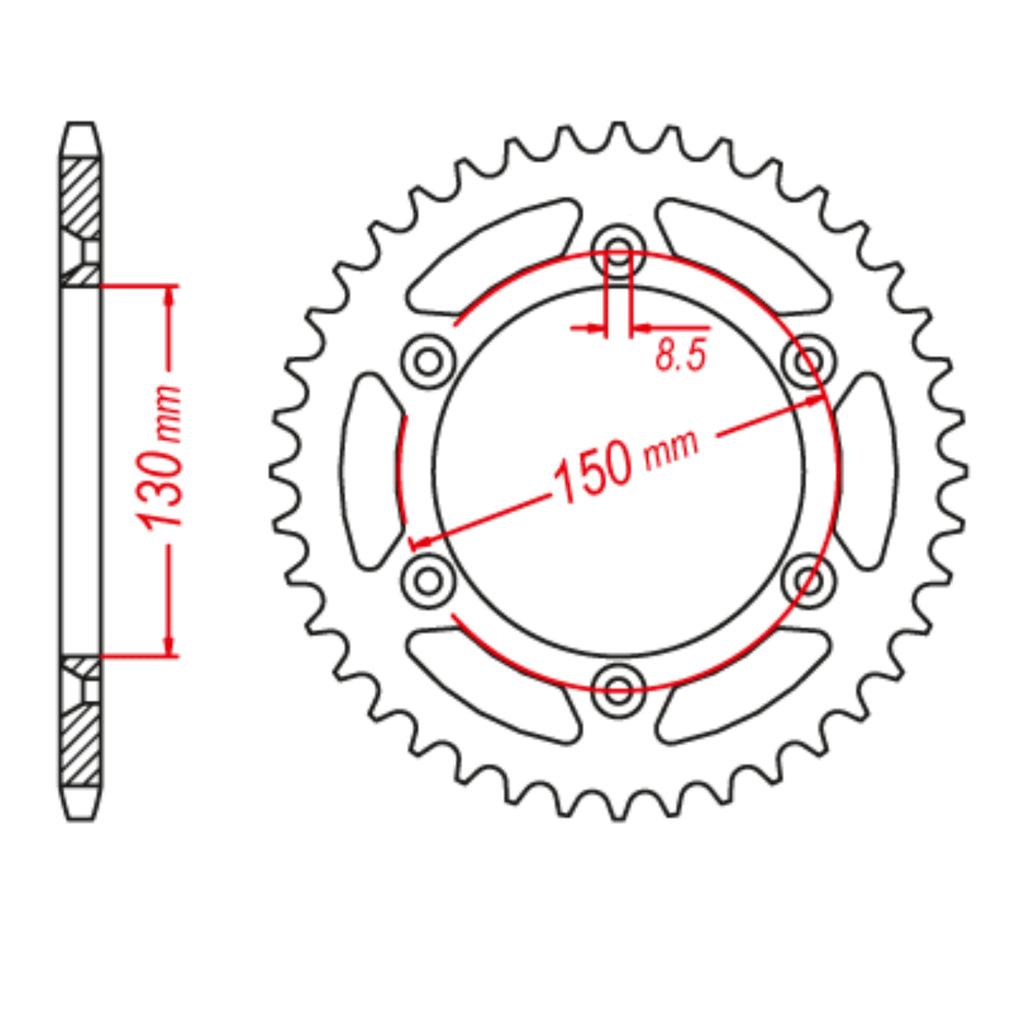 MTX 251 Hornet Lightweight Steel Rear Sprocket - 520 Series