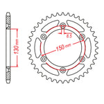 MTX 251 Hornet Lightweight Steel Rear Sprocket - 520 Series