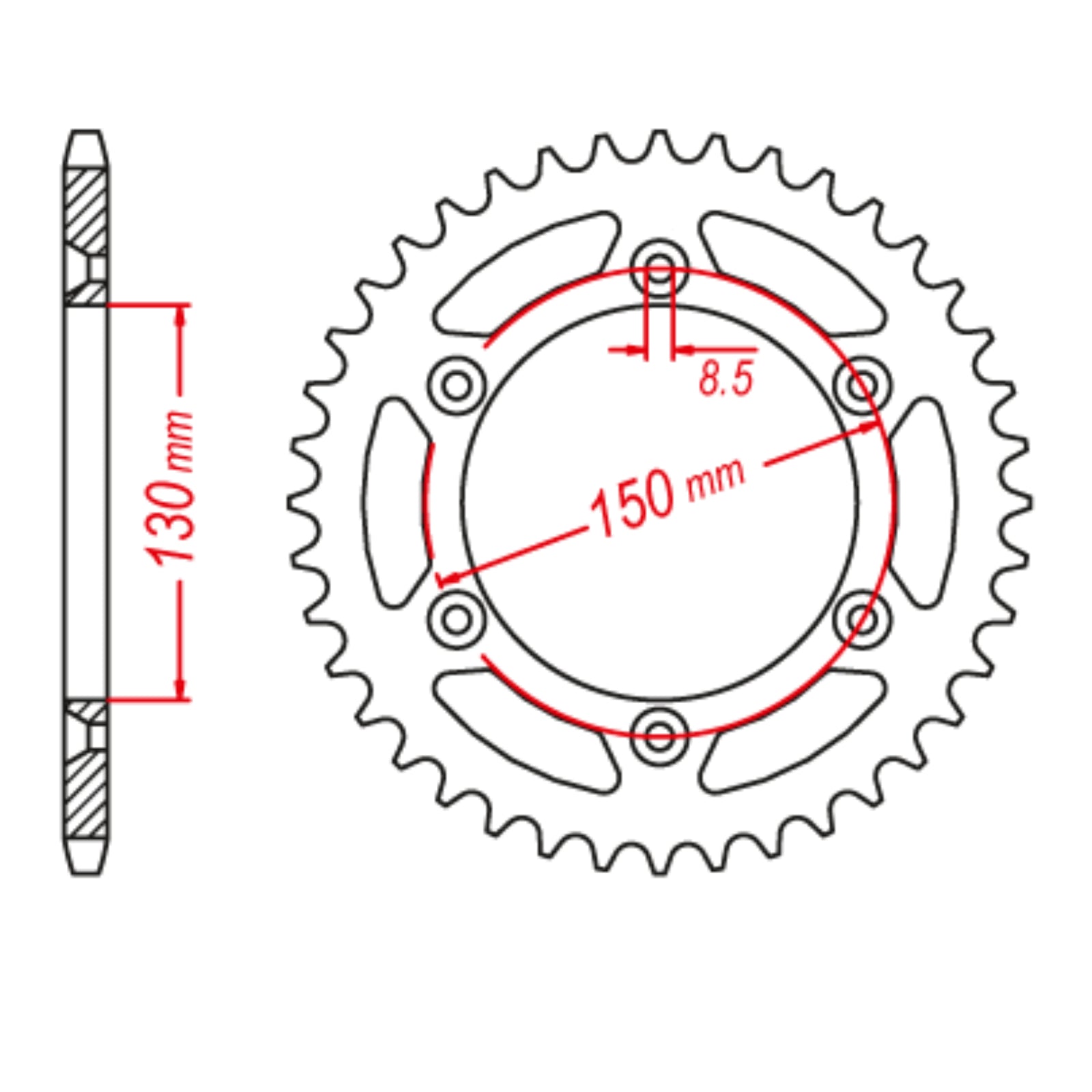 MTX 251 Hornet Lightweight Steel Rear Sprocket - 520 Series