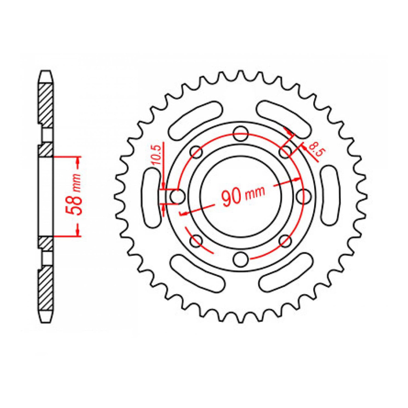 MTX 279 Steel Rear Sprocket #520 (38T) (11-KB4-38)