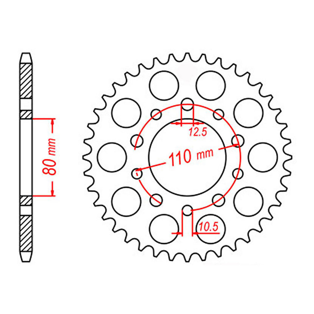 MTX 1332 Steel Rear Sprocket #525 (40T) (11-MW3-40)