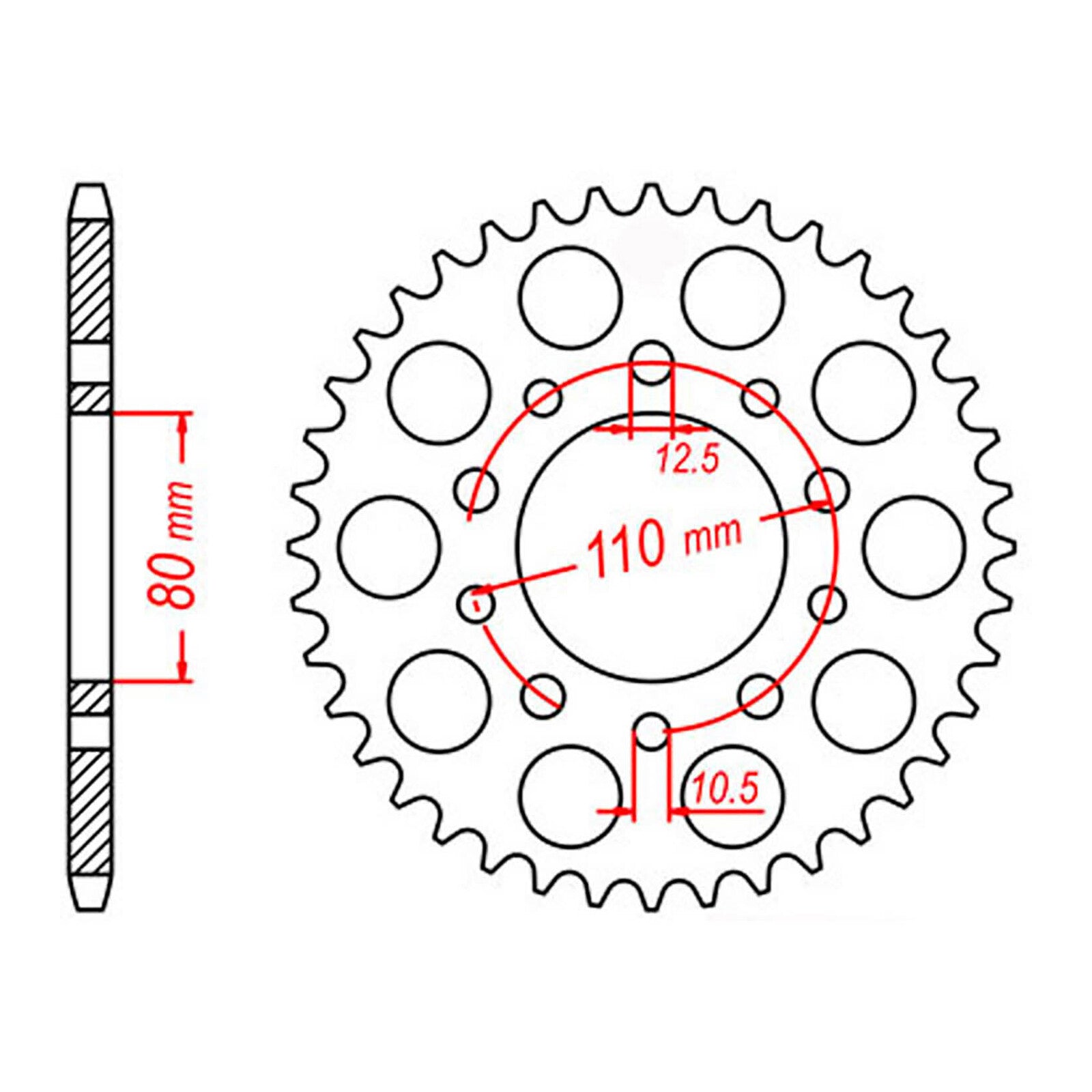 MTX 1332 Steel Rear Sprocket #525 (45T) (11-MW3-45)
