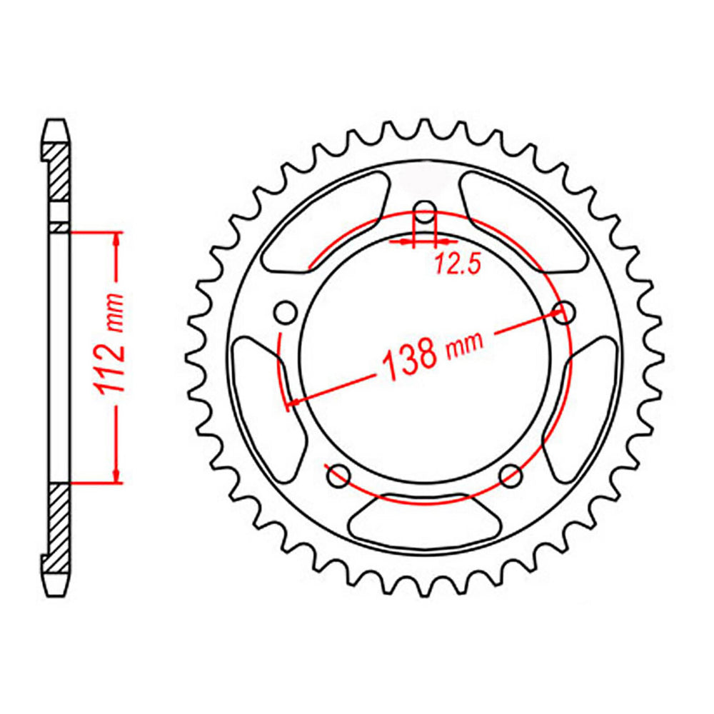MTX 1304 Steel Rear Sprocket #525 (41T) (11-MAS-41)