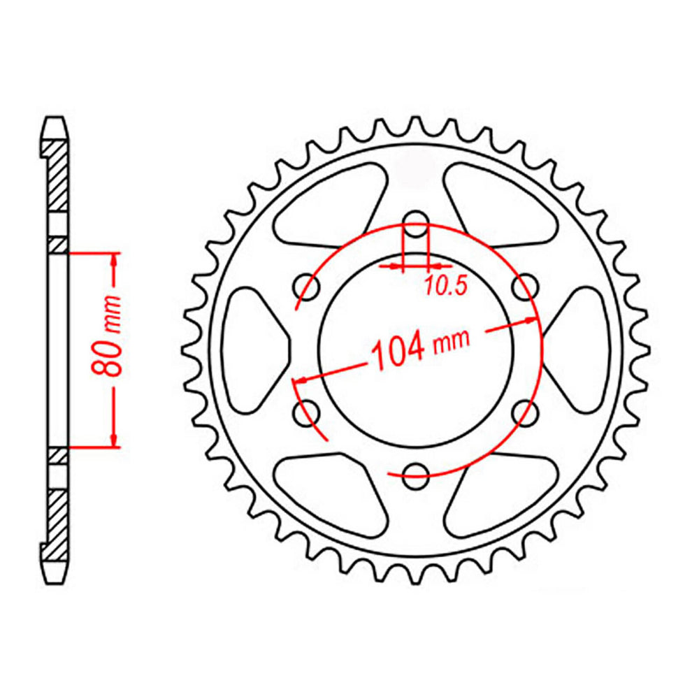 MTX 1489 Steel Rear Sprocket #525 (40T) (11-503-40)