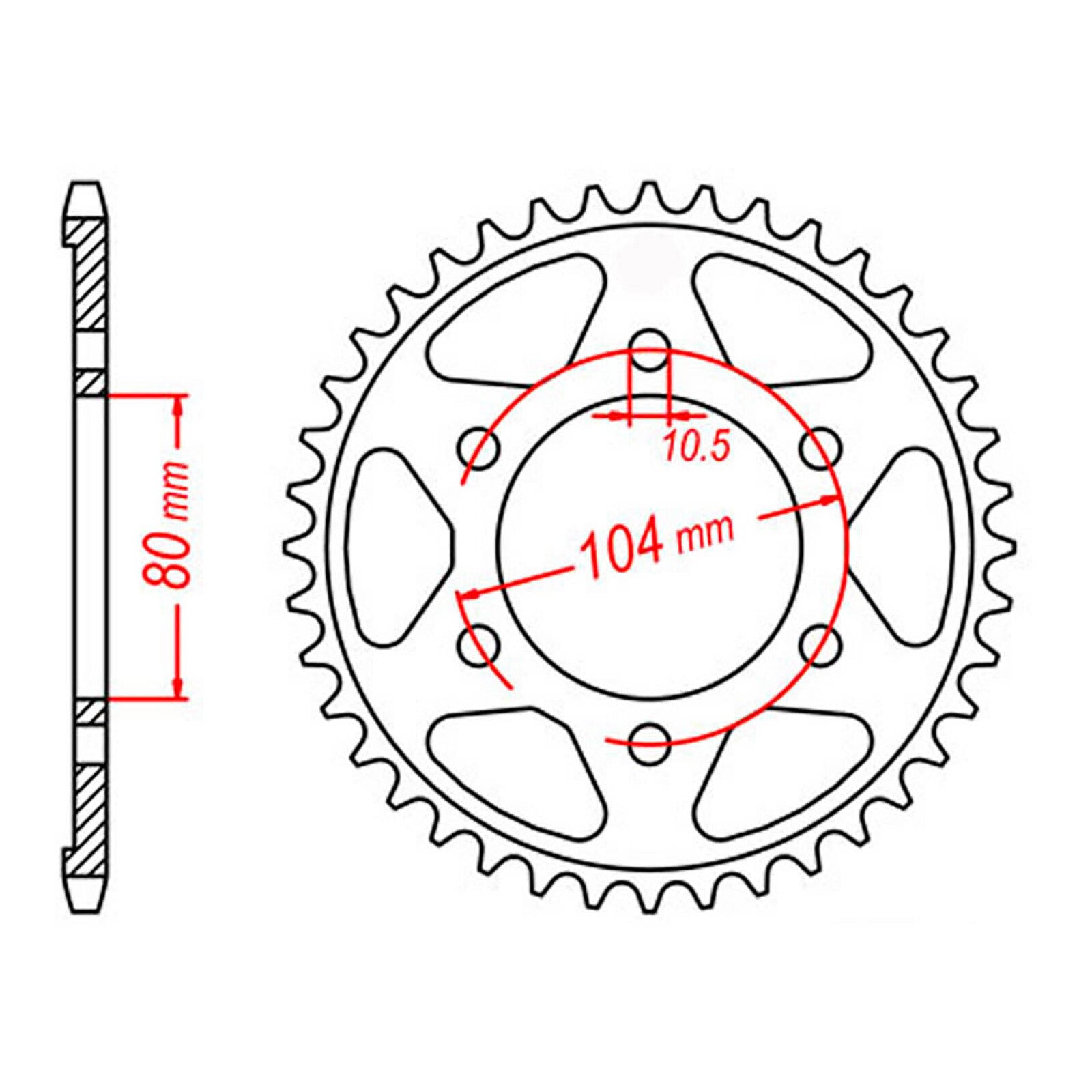 MTX 1489 Steel Rear Sprocket #525 (41T) (11-503-41)