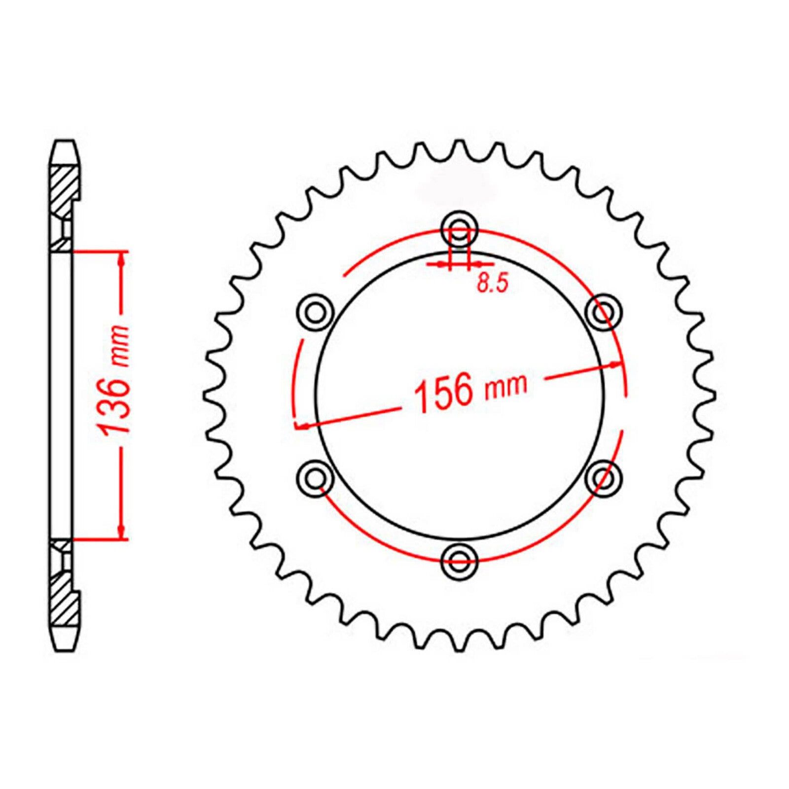 MTX 1791 Steel Rear Sprocket #525 (48T) (11-32E-48)