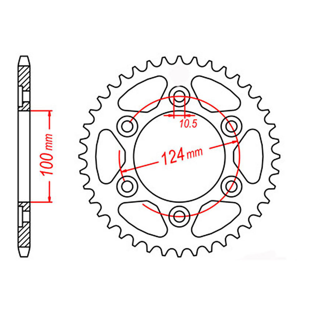 MTX 745 Steel Rear Sprocket #525 (40T) (11-745-40)