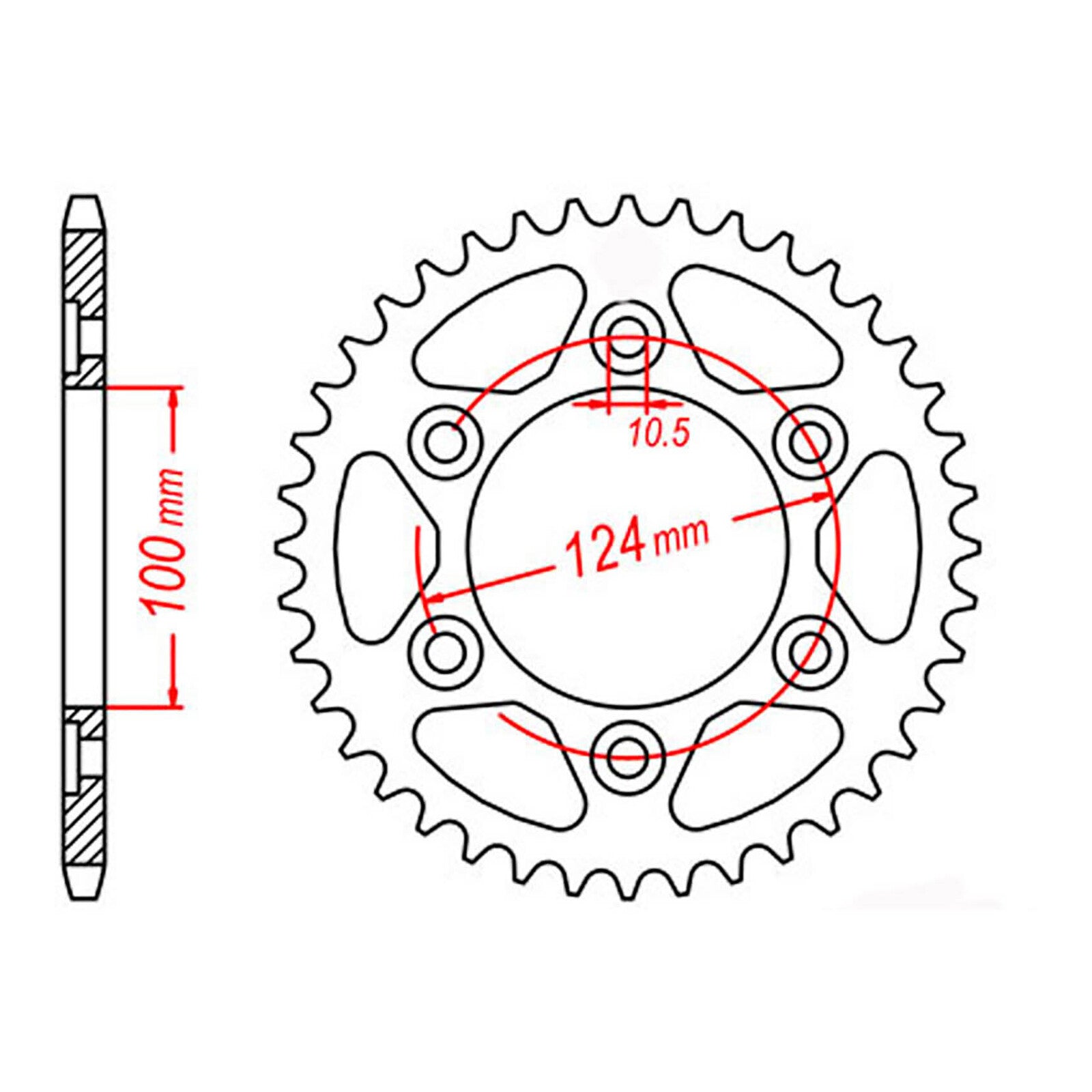 MTX 745 Steel Rear Sprocket #525 (40T) (11-745-40)