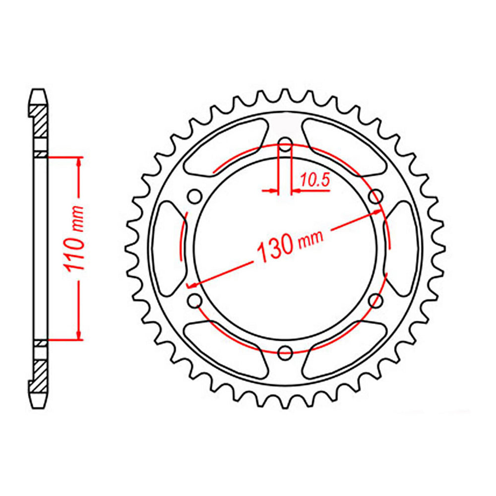 MTX 1876 Steel Rear Sprocket #525 (43T) (11-876-43)