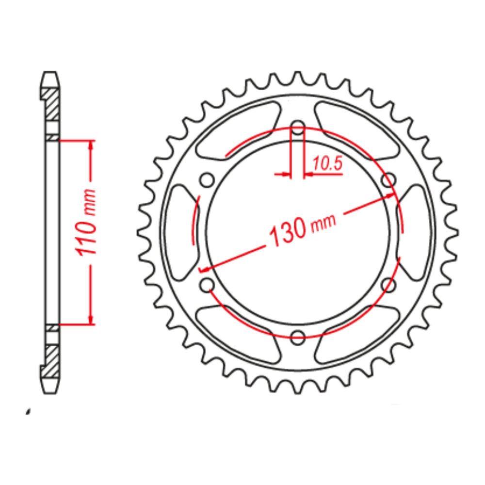 MTX 1876 Steel Rear Sprocket #525 (46T) (11-876-46)