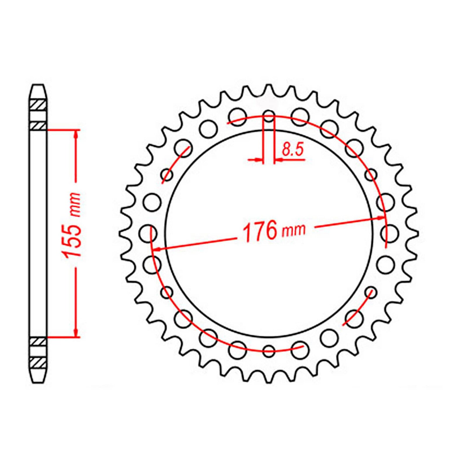 MTX 2011 Steel Rear Sprocket #530 (43T) (11-TR2-43)