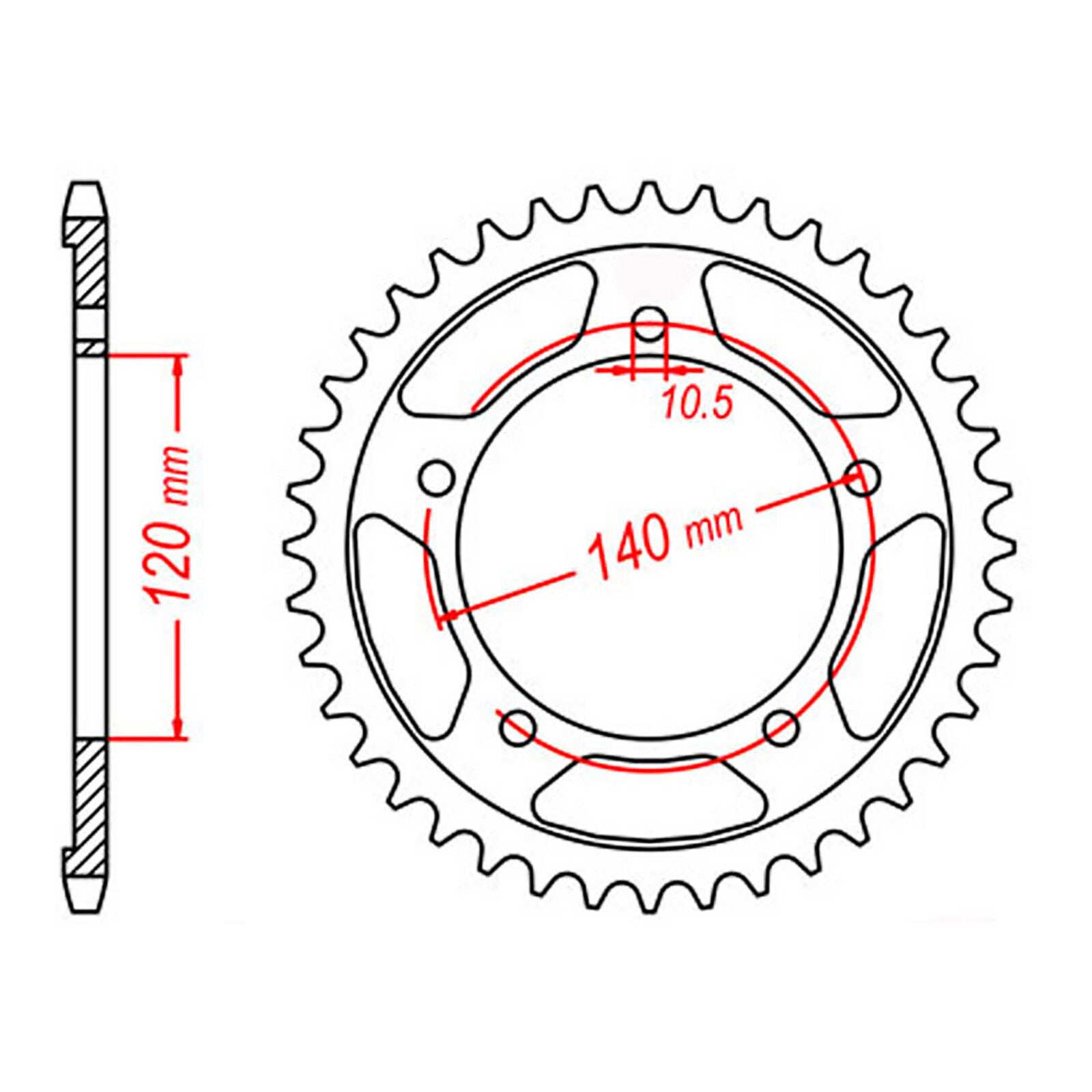 MTX 1792 Steel Rear Sprocket #525 (41T) (11-35F-41)
