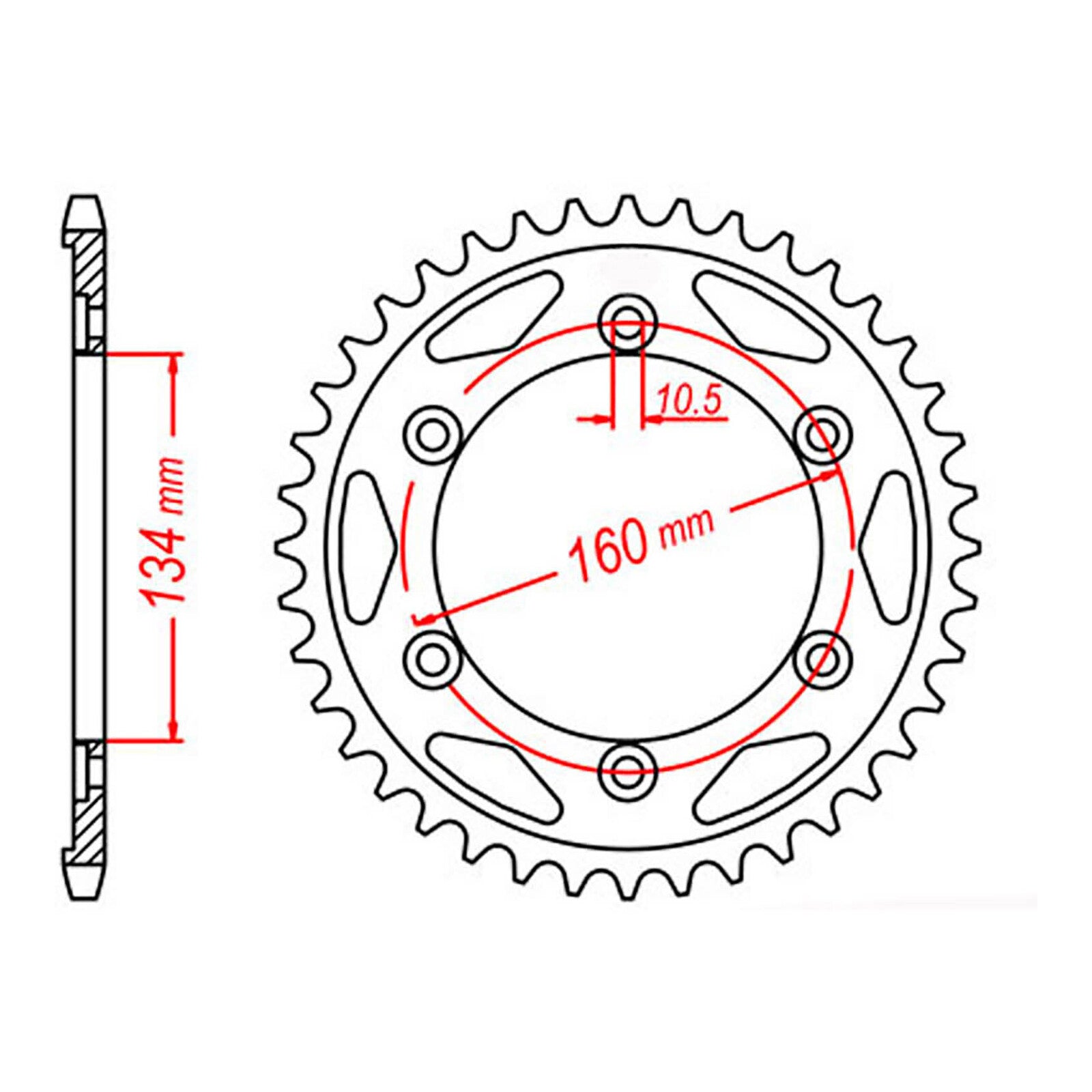 MTX 1306 Steel Rear Sprocket #530 (42T) (11-MCJ-42)