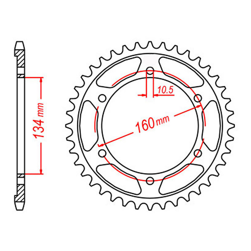 MTX 1307 Steel Rear Sprocket #525 (41T) (11-MBW-41)
