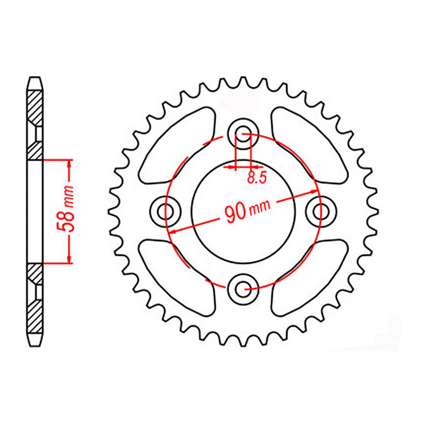 MTX 1213 Steel Rear Sprocket #420 (37T) (11-GEL-37)