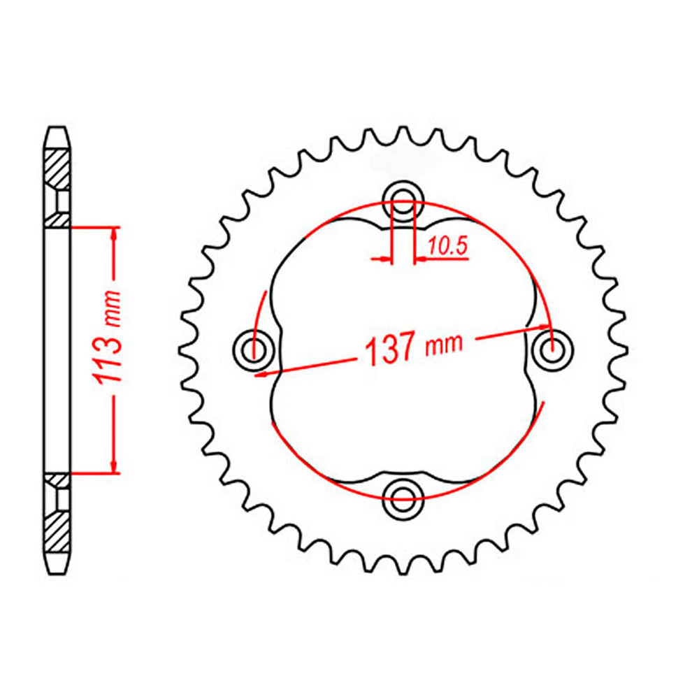 MTX 1760 Steel Rear Sprocket #520 (36T) (11-1760-36)
