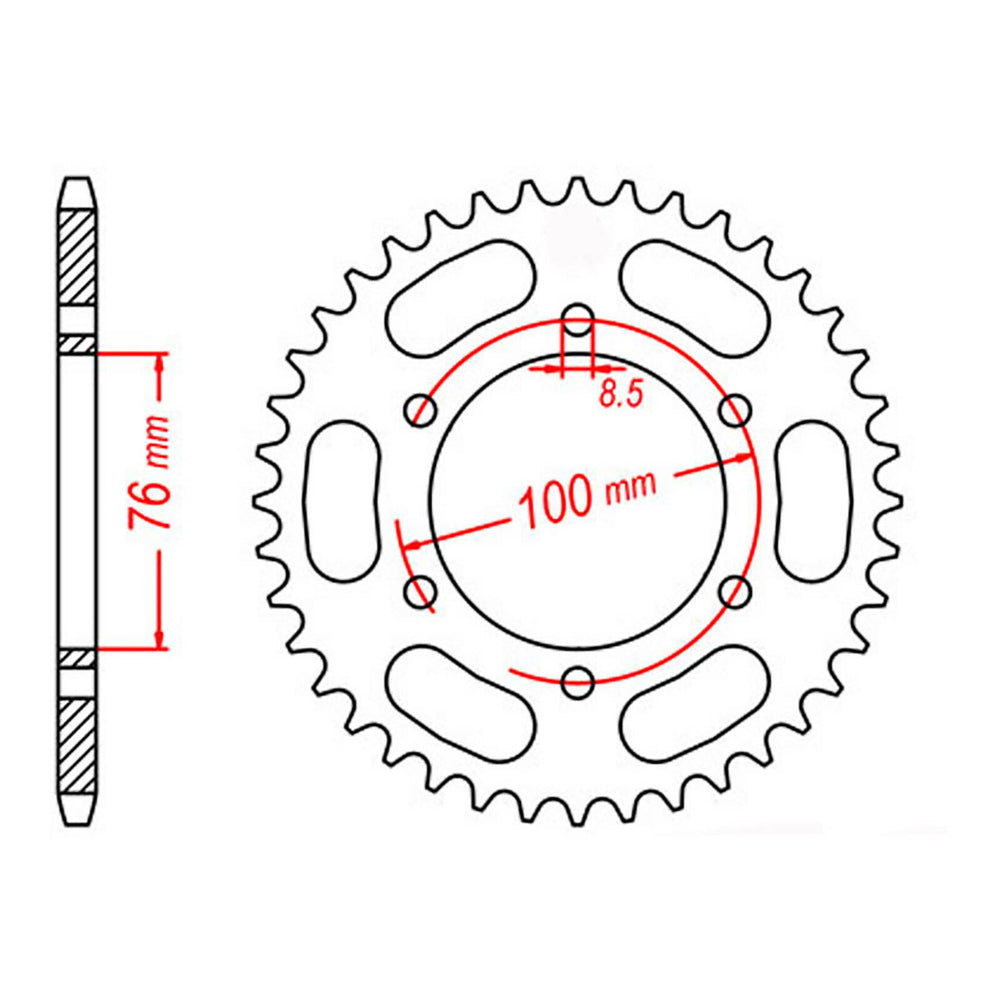 MTX 1844 Steel Rear Sprocket #428 (44T) (11-844-44)