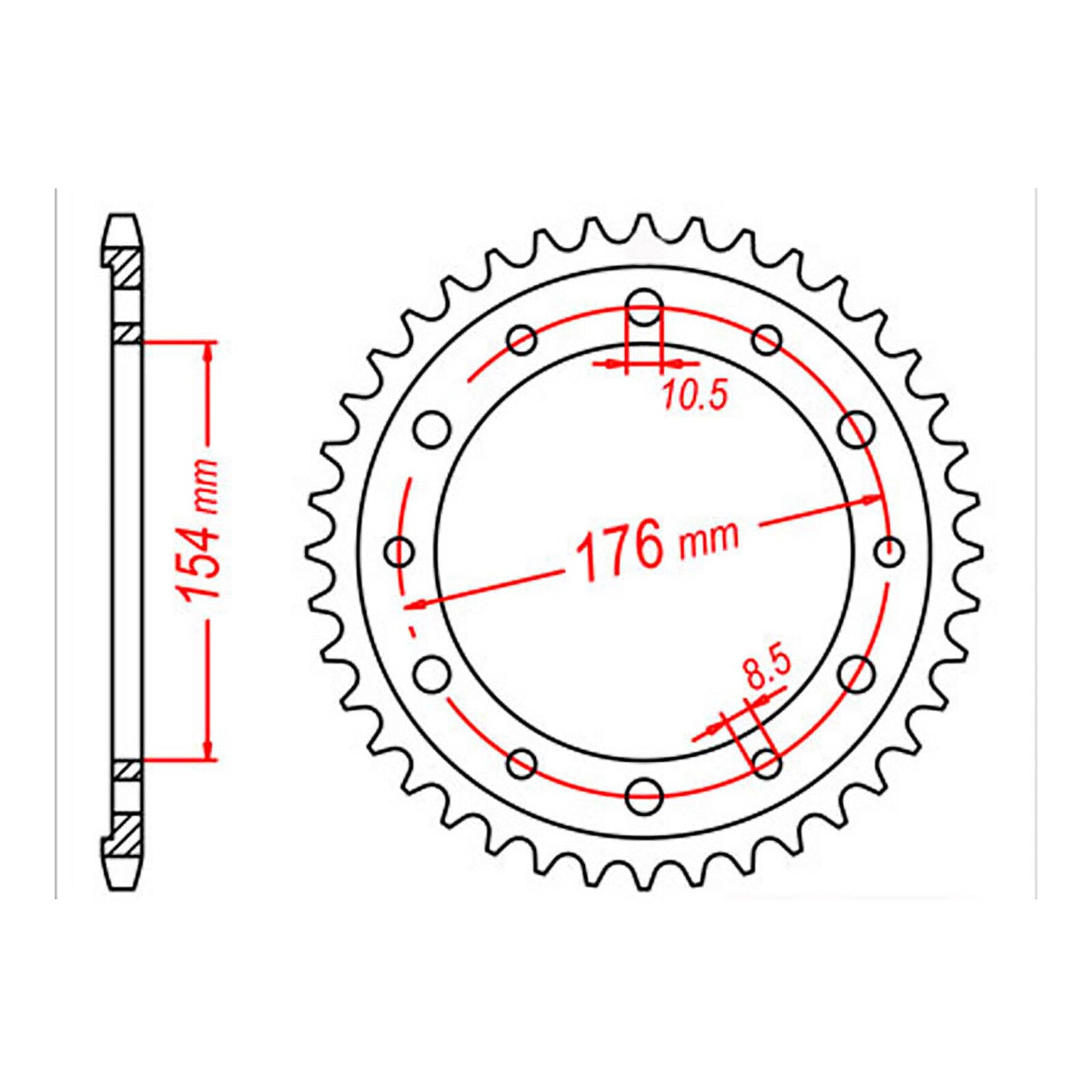 MTX 1340 Steel Rear Sprocket #530 (44T) (11-MT4-44)