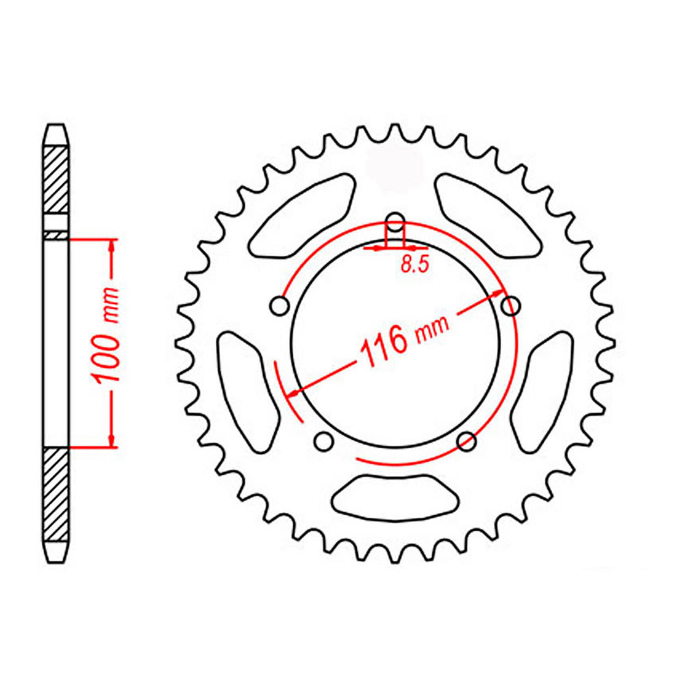 MTX 464 Steel Rear Sprocket #420 (43T) (11-121-43)