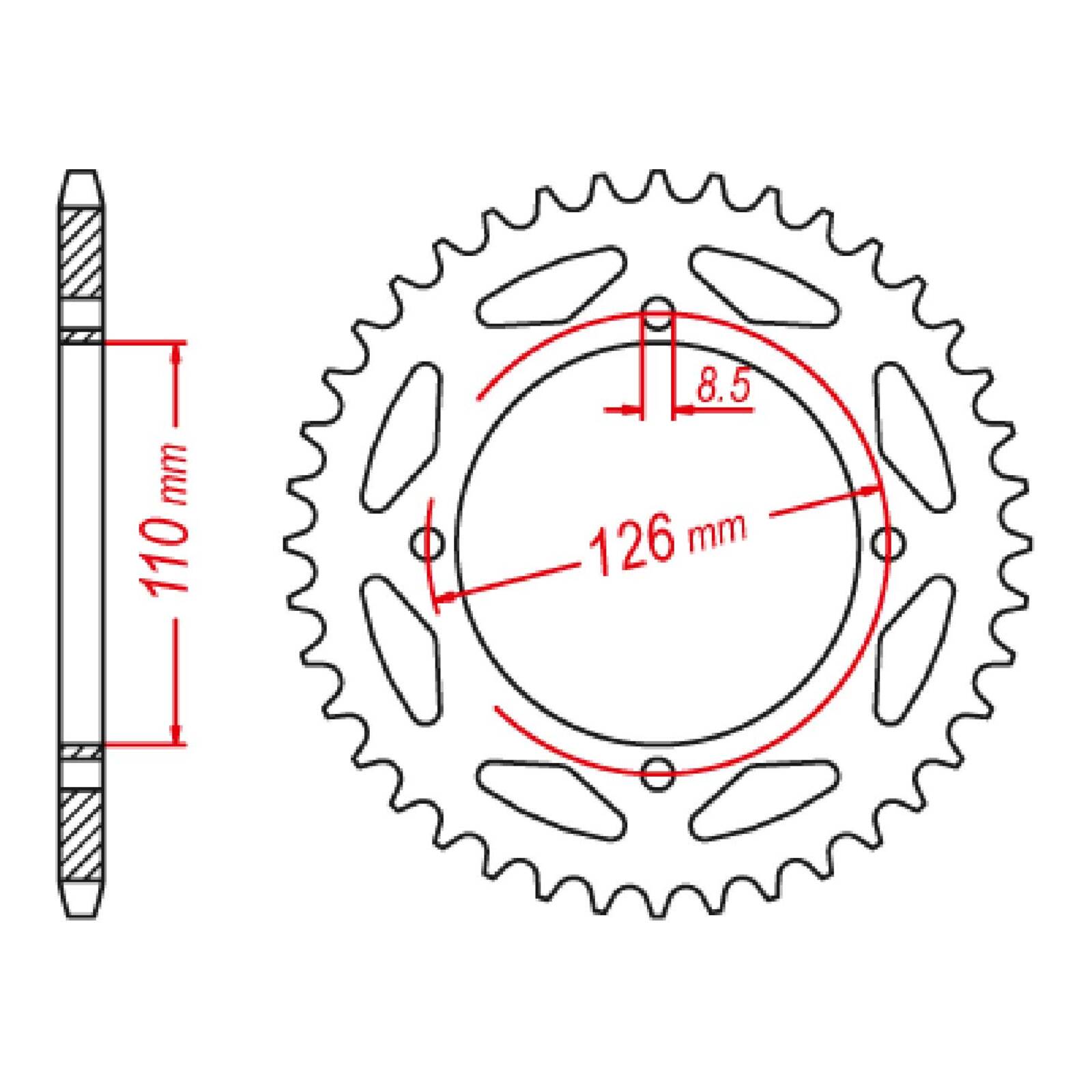 MTX 1466 Steel Rear Sprocket #428 (47T) (11-1466-47)
