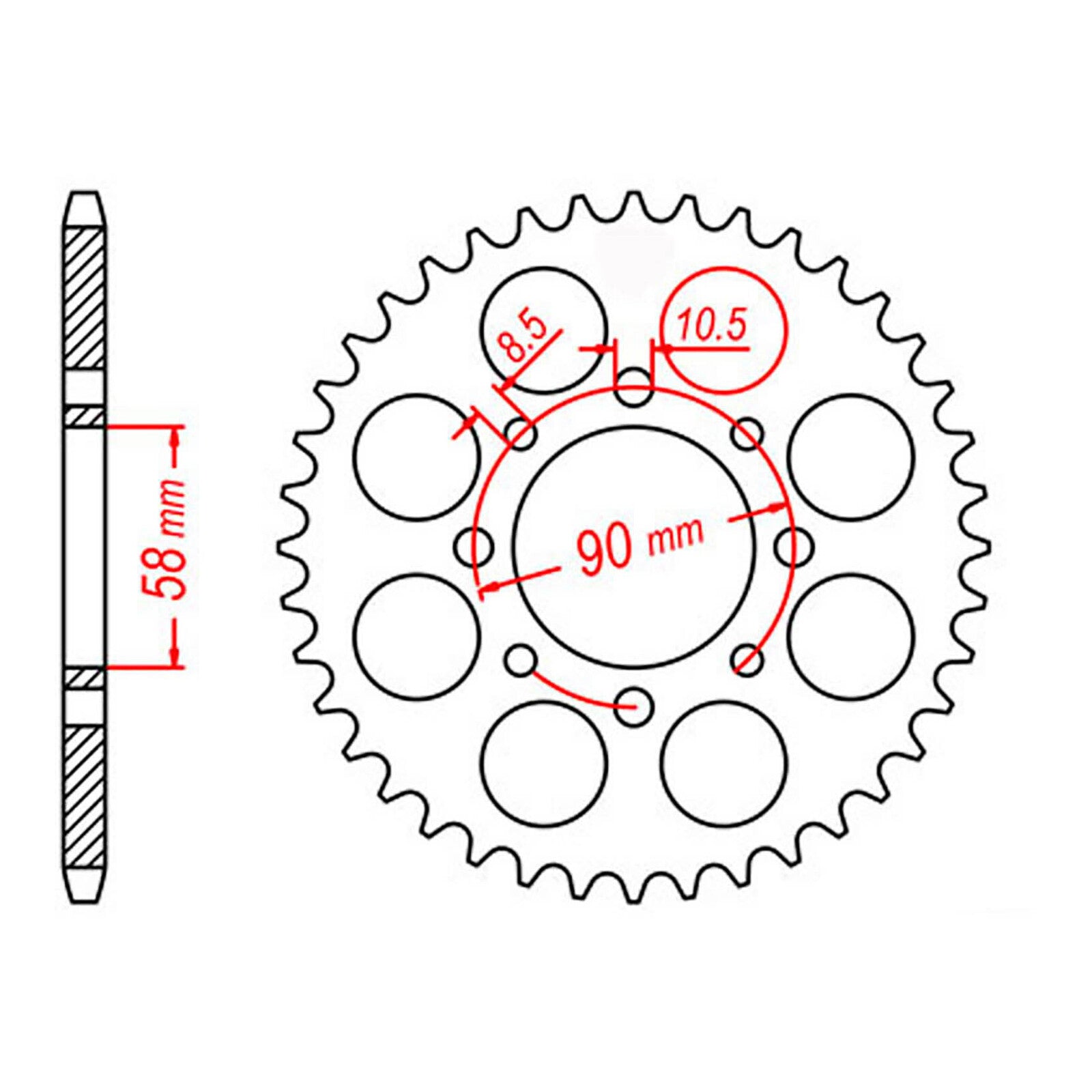 MTX 273 Steel Rear Sprocket #520 (43T) (11-KP9-43)